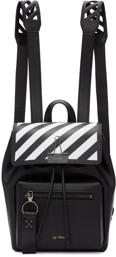 Pre-owned Off-white Women's Offwhite Backpack Diag In Black White