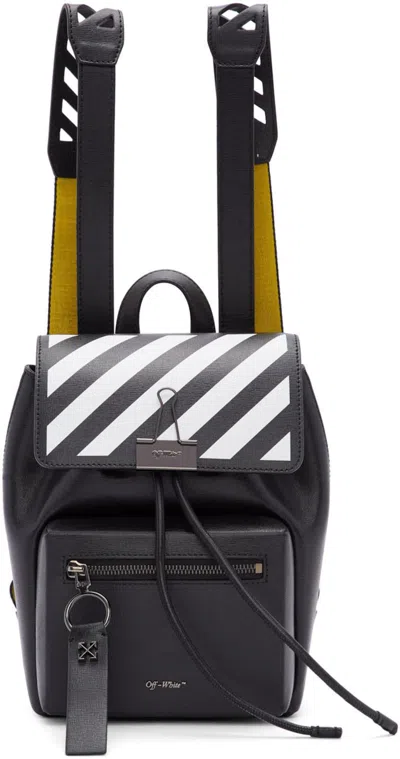 Pre-owned Off-white Women's Offwhite Backpack Diag In Black White Yellow