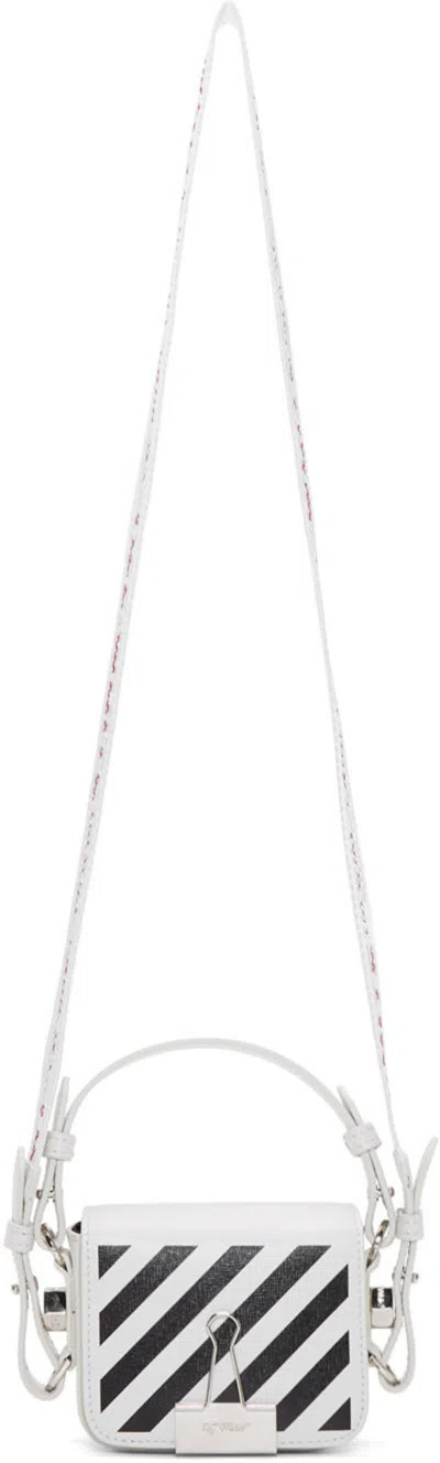 Pre-owned Off-white Women's Offwhite Binder Clip Bag Diag Baby In White Black In Multi