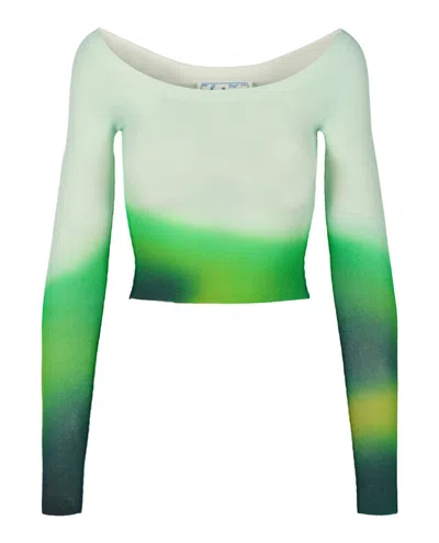 Pre-owned Off-white Women's Offwhite Blurred Seamless Knit Top