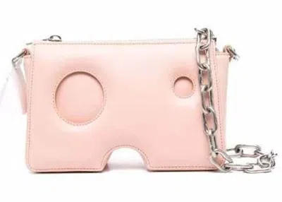 Pre-owned Off-white Women's Offwhite Burrow Leather Shoulder Bag In Pink