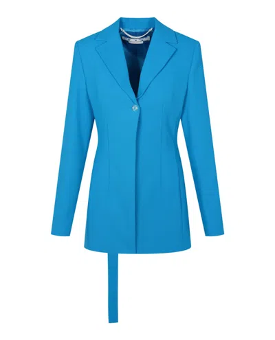 Pre-owned Off-white Women's Offwhite Cady Relaxed Fit Jacket In Blue