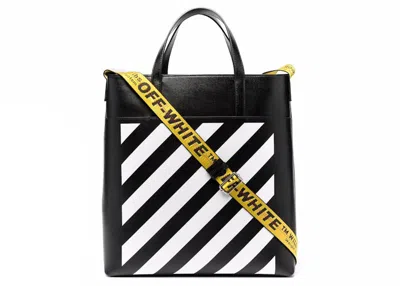 Pre-owned Off-white Women's Offwhite Diag Print Tote Bag In Black