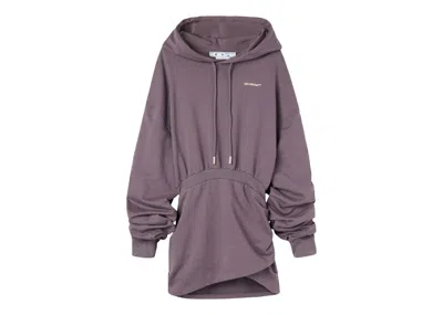 Pre-owned Off-white Women's Offwhite For All Hoodie Sweatdress In Violet