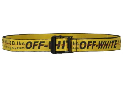 Pre-owned Off-white Women's Offwhite Industrial Logo Belt In Yellow