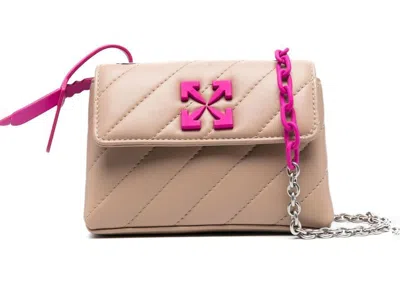 Pre-owned Off-white Women's Offwhite Jackhammer 17 Crossbody Bag In Sand Beige/pink