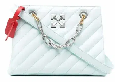 Pre-owned Off-white Women's Offwhite Jackhammer 25 Logo Plaque Tote Bag In Light Blue