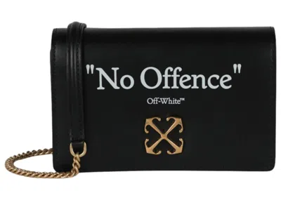 Pre-owned Off-white Women's Offwhite Jitney 0.5 Quote Shoulder Bag In Black