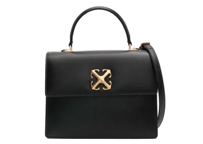 Pre-owned Off-white Women's Offwhite Jitney 2.8 Leather Tote In Black