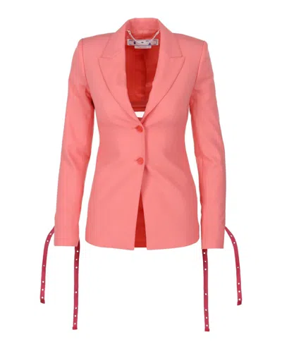 Pre-owned Off-white Women's Offwhite Laces Wool Blend Blazer In Orange