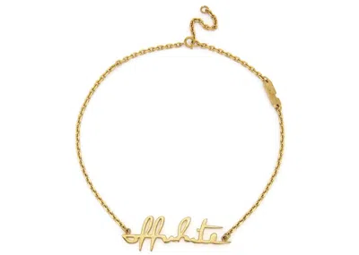 Pre-owned Off-white Women's Offwhite Logo Necklace In Gold