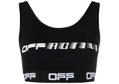 Pre-owned Off-white Women's Offwhite Logoprint Sports Bra In Black