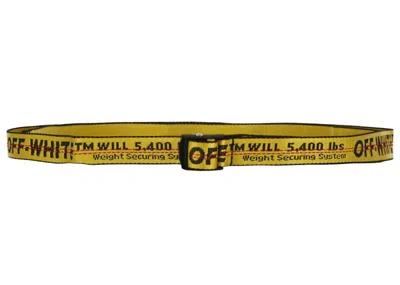 Pre-owned Off-white Women's Offwhite Mini Industrial Logo Belt In Yellow