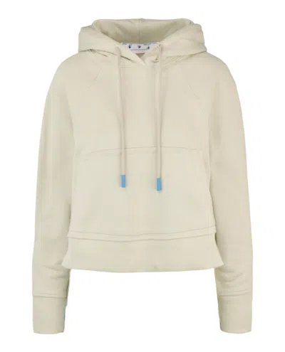 Pre-owned Off-white Women's Offwhite Monogram Crop Hoodie In Green