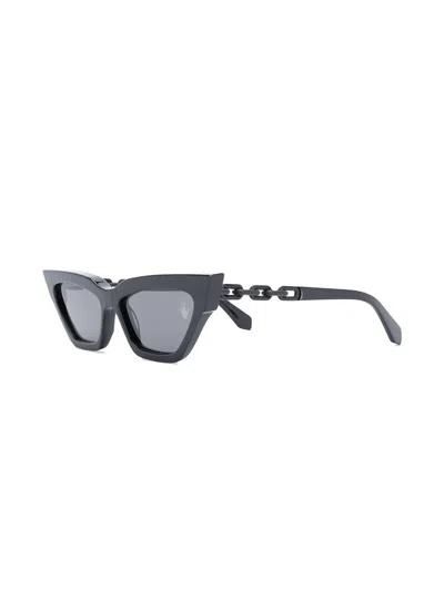 Pre-owned Off-white Women's Offwhite Nina Cat Eye Sunglasses In Black (owri021f20pla0011003)