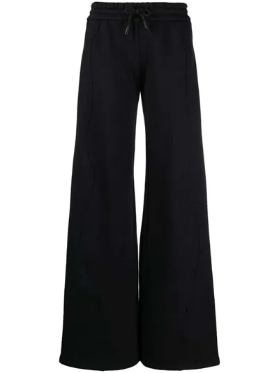 Pre-owned Off-white Women's Offwhite Pipingdetail Cotton Track Pants In Black