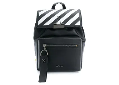Pre-owned Off-white Women's Offwhite Small Diagonal Backpack In Black