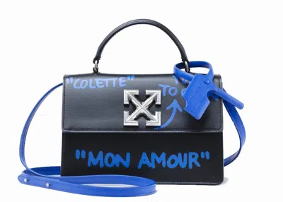 Pre-owned Off-white Women's Offwhite X Colette 1.4 Jitney Bag Mon Amour In Black Blue