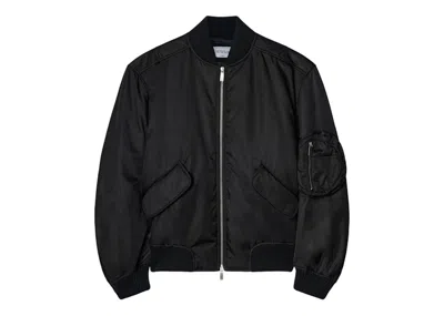 Pre-owned Off-white Women's Offwhite Zipfastening Bomber Jacket In Black