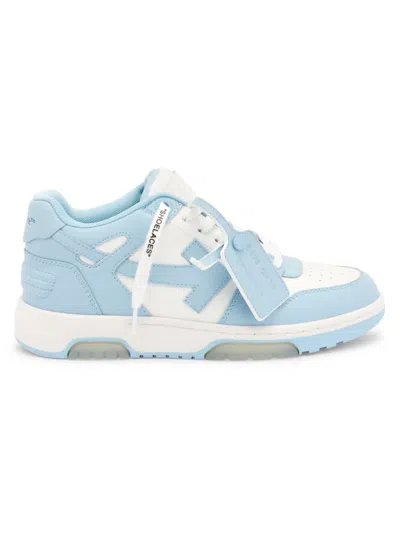 Off-white Women's Out Of Office Leather Sneakers In Light Blue