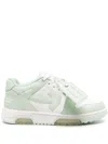 Off-white White & Green Out Of Office Calf Leather Sneakers In Multicolor