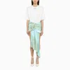 Off-white Off White™ Overlapping White/multicolour Dress In Light Blue