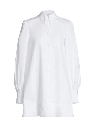 Off-white Women's Poplin Pleat Shirtdress In White