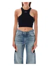 Off-white Basic Ribbed Top In Black
