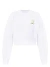 Off-white Roses Arrows Cropped Sweatshirt In White