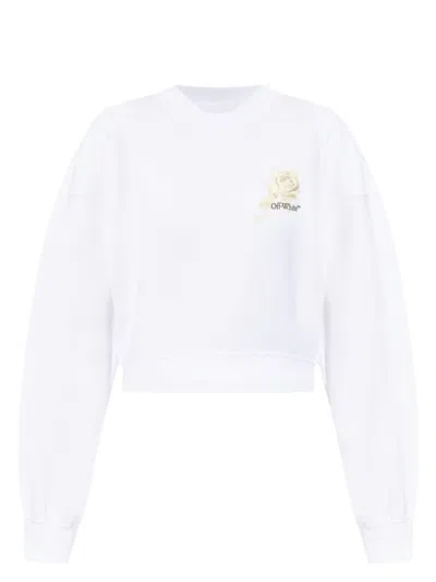 OFF-WHITE WOMEN'S ROSES ARROWS CROPPED SWEATSHIRT | SIZE XS | OWBA079S25FLE001