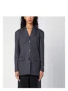 Off-white Single-breasted Pinstripe Jacket In Black