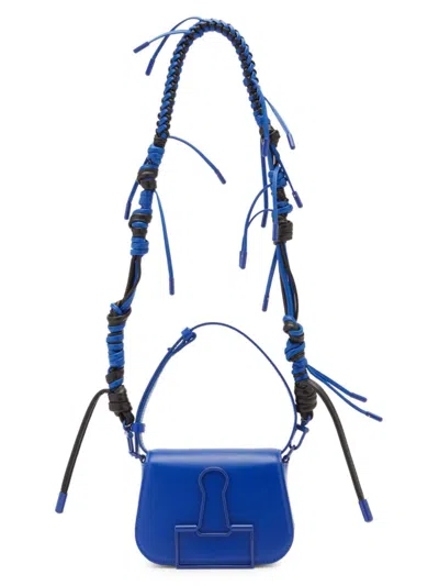 Off-white Women's Skeleton Binder Leather Crossbody Bag In Blue