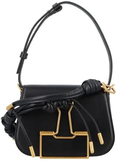 Off-white Women's Skeleton Binder Leather Shoulder Bag In Black