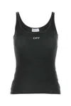 Off-white Off White Women Slate Stretch Cotton Tank Top In Black