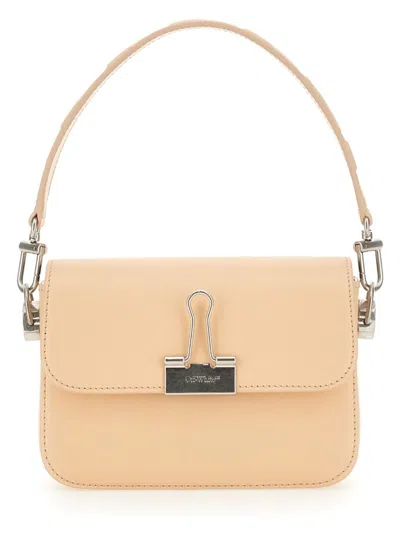 Off-white Women's Small Leather Binder Bag In Beige