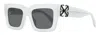 Off-white Women's Square Mystic Sunglasses Oeri14d 0907 Frost 52mm In Neutral