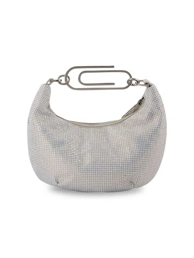 Off-white Women's Strass Paperclip & Crystal Shoulder Bag In Blue