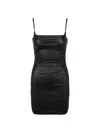 Off-white Stretch Leather Mini Dress In Black