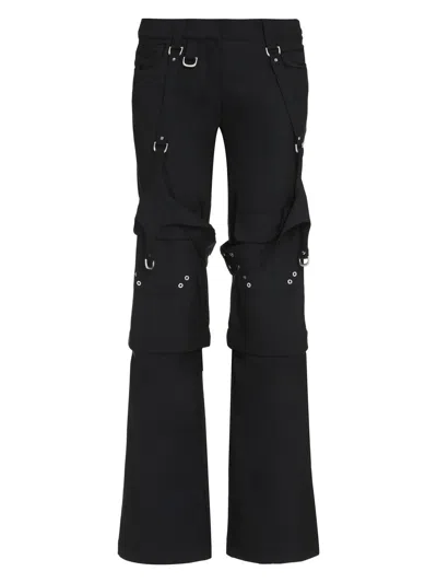 OFF-WHITE WOMEN'S STRETCH POLYESTER BLEND CARGO PANT