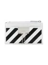 OFF-WHITE WOMEN'S STRIPED LEATHER CARD CASE