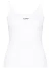 Off-white Off White Tank Top With Off Embroidery In White