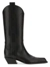 Off-white For Walking Leather Western Boots With Embroideries In Black