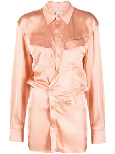 Off-white Off White Women's Twist-detail Shirt Dress
