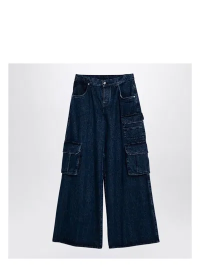 Off-white Women's Wide Cargo Denim Jeans