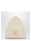 Off-white Arrow Embroidered Wool Beanie In White