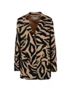 Off-white Zebra Tomboy Jacket In Animal Print