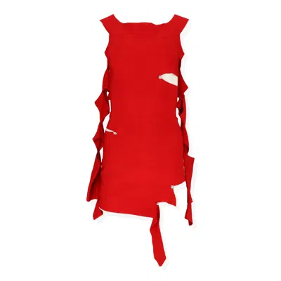 Off-white Off White Womens Dark Red Dress In Multi