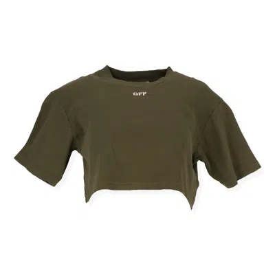 Off-white Off White Womens Green/white T-shirt In Multi