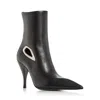 Off-white Leather High Boots With Cut-out Details Heel 11 Cm In Black