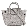 Off-white Marble Effect Leather Burrow Tote Bag In Gray